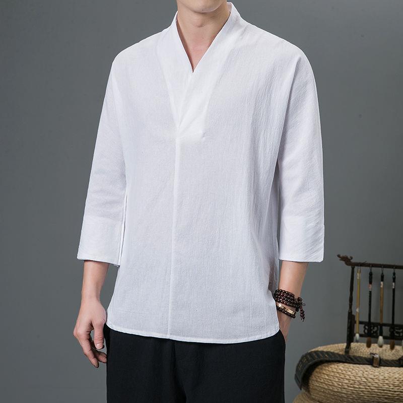 Traje Tang de verano de estilo chino, traje Han de manga corta para hombres y mujeres jóvenes, traje de monje, traje de meditación, traje de té, algodón y lino de verano image 8