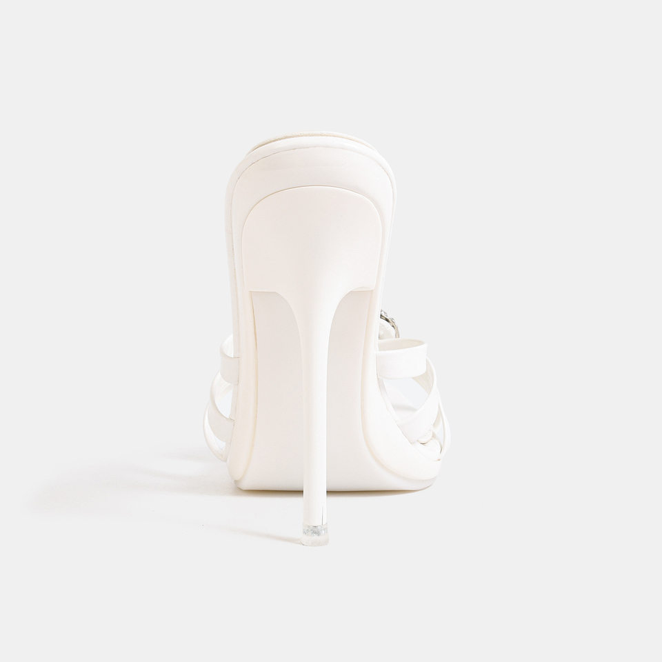 Sandal nữ quai ngang đính pha lê gót nhọn mạ điện, form rộng nhiều cỡ — Màu be, Màu bạc, Màu trắng, Màu tím chi tiết 5