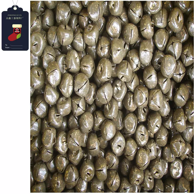 厂供圣诞工艺配件2cm仿古铜色圣诞十字铃铛方铃 仿古鎏金圣诞铃铛