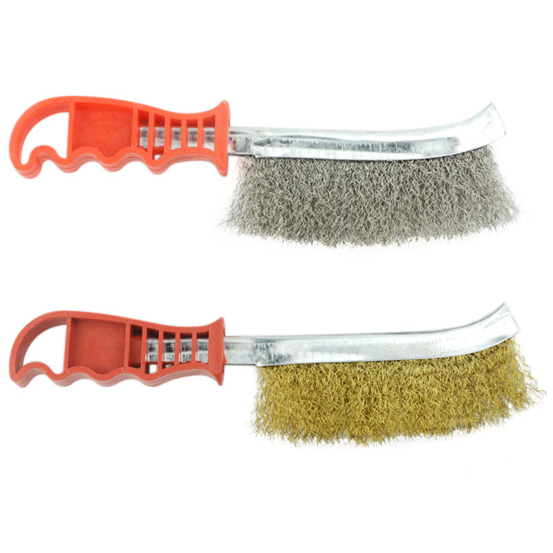 Cepillo de alambre de acero inoxidable chapado en cobre desoxidable de metal limpio, descontaminación, pulido, eliminación de rebabas cepillo de cuchillo multifuncional