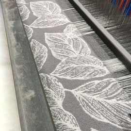 老粗布经典植物提花棉平纹布料双面棉线编织棉麻地毯脚垫桌旗抱枕