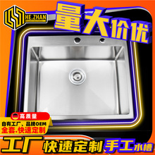 量大价优304不锈钢台上圆角手工水槽单槽R角易清洗菜盆厨房洗碗盆