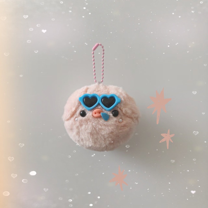 Nuevos muñecos rojos y azules gafas de sol bolsas de cabeza de cerdo bolsas colgantes de peluche llaveros muñecas muñecas regalo amigos