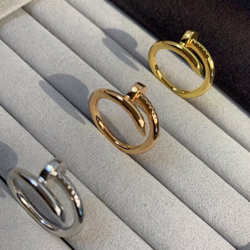 Classic High-End Version of the Kaga Nail Ring Love Fashion Rhinestone Classic Design Electroplated 18K Jewelry Wholesale
