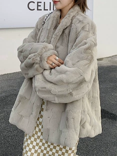 2024 крупногабаритная imitation fur concubine marsella мантия норковая шерсть стойка воротник женская свободная теплая пушистая верхняя одежда