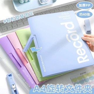 跨境A4旋转文件夹加厚PP防水资料夹中学生试卷夹办公用品文具批发