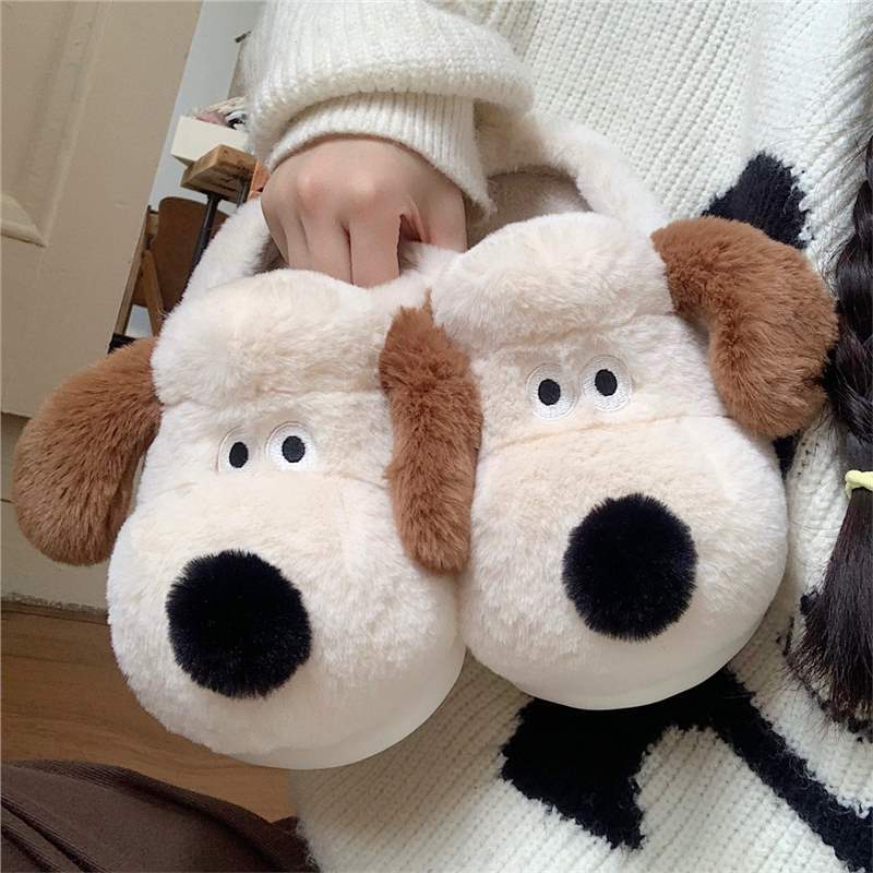 Zapatos de peluche nuevos zapatos de luna de mujer zapatillas de algodón suave para el hogar para perros calientes auténticos dormitorios en el otoño y el invierno
