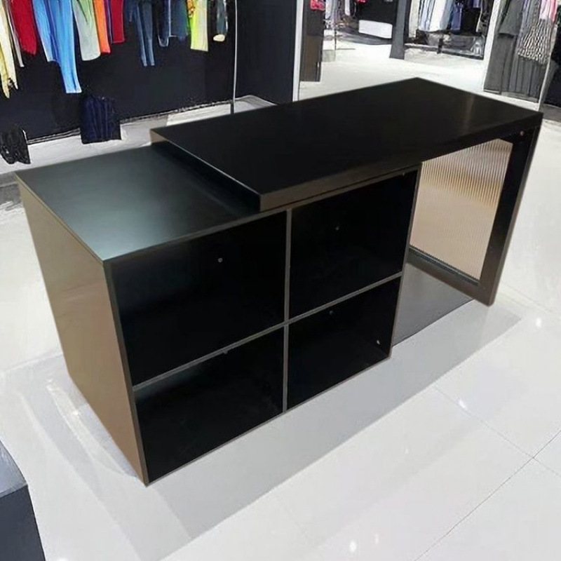 伸缩中岛台服装店烤漆展示台储物柜商铺装饰柜摆件展台陈列流水台
