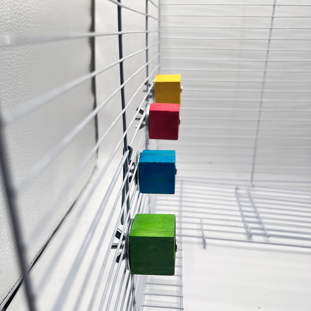Juguete de hámster, poste de estación de pájaro de color, loro, percha, plataforma de garra afilada, plataforma de salto cuadrado, pequeño juguete para mascotas, decoración de jaula de pájaro