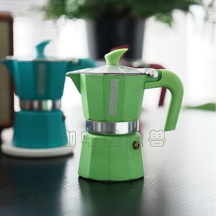 Italian Pedrini2 to 3 Servings of Green Moka Pot Suitable for Ceramic Stove and Electric Stove Heating 60-90ml Capacity