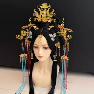 楚朝同款发饰明星同款古装头饰奢华富贵唐风战国袍魏晋风发冠套装