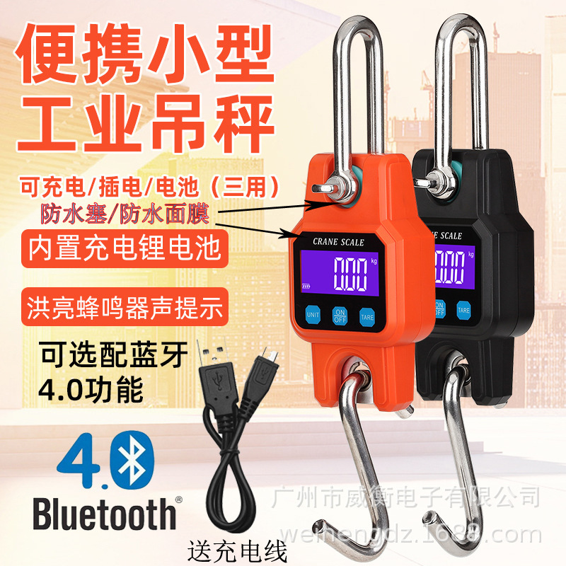 威衡 家用迷你微型起重吊秤工业电子吊钩秤可称重300kg 厂家直销
