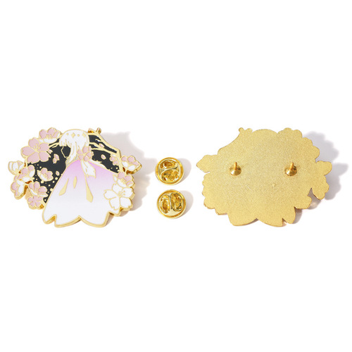 Fan animation peripheral light encounters wizard sacred twins allure cherry blossom girl zinc alloy epoxy brooch badge