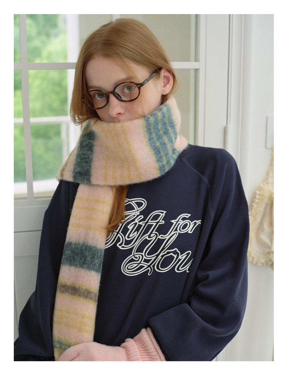 Der 2023 neue Saturn-Streifen aus Wollmischung des britischen Designers für den warmen Herbst- und Winterschal für Damen_voghion.com