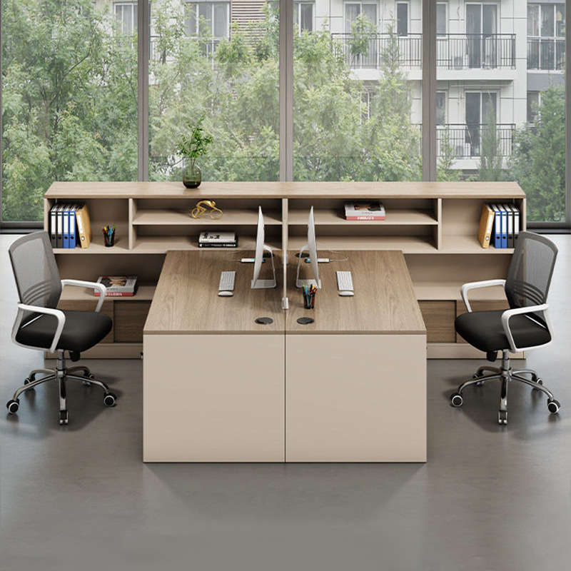 Shengli Financial Office Desk Set for Two, Face-to-Face, Simple Modern Design, Office Desk and Chair Combination for Employees