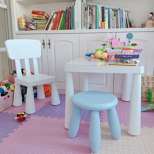 Nordic Style Kindergarten Children's Table and Chair Set Plastic Table and Chair Baby Learning Table Lelebao Children's Toys