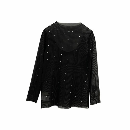 Summer Girls Underwear Baby Internet Famous Fashionable Children's Personality Trendy Korean Version Lace Sequin Sunscreen T-Shirt Top 