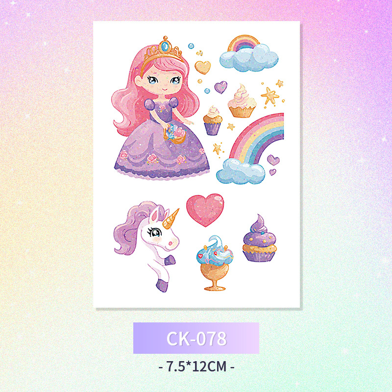 Glitter mariposa cara pegatinas tatuaje pegatinas hadas lavable impermeable de larga duración lindo unicornio ciervo Luna Estrella Planeta