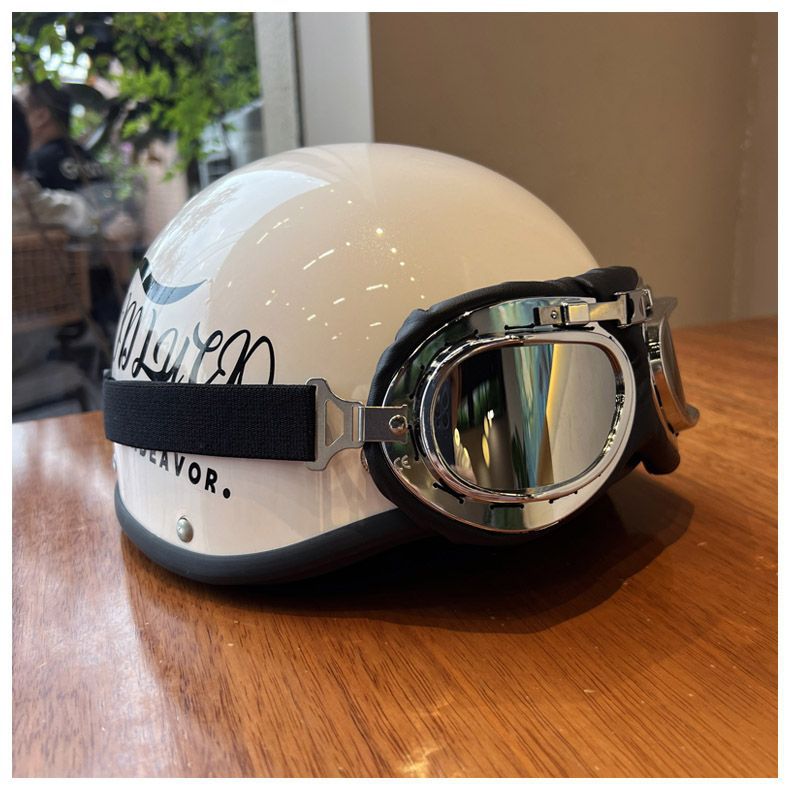 Helmet Retro Electric Motorcycle 3C Certified Four-Season Electric Vehicle Safety Helmet Summer Men's and Women's Half Helmet Motorcycle Trendy Brand