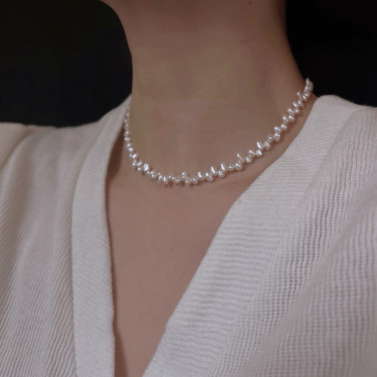 77# Alien Baroque Pearl Necklace