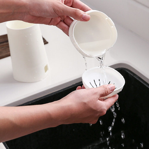 Kitchen drain chopstick cage Japanese-style chopstick tube with lid plastic household chopstick box dust-proof rack tableware storage