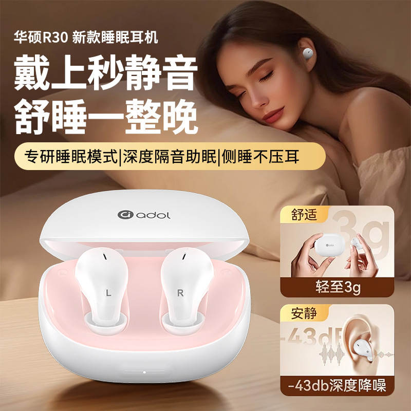 Asus A-Dou R30 Sleep-In-Ear 6.0 Bluetooth Headphones for Side Sleeping, Noise-Proofing, Sound Isolation, Unisex, True Wireless Asus A-Dou R30 Sleep-In-Ear 6.0 Bluetooth Headphones for Side Sleeping, Noise-Proofing, Sound Isolation, Unisex, True Wireless