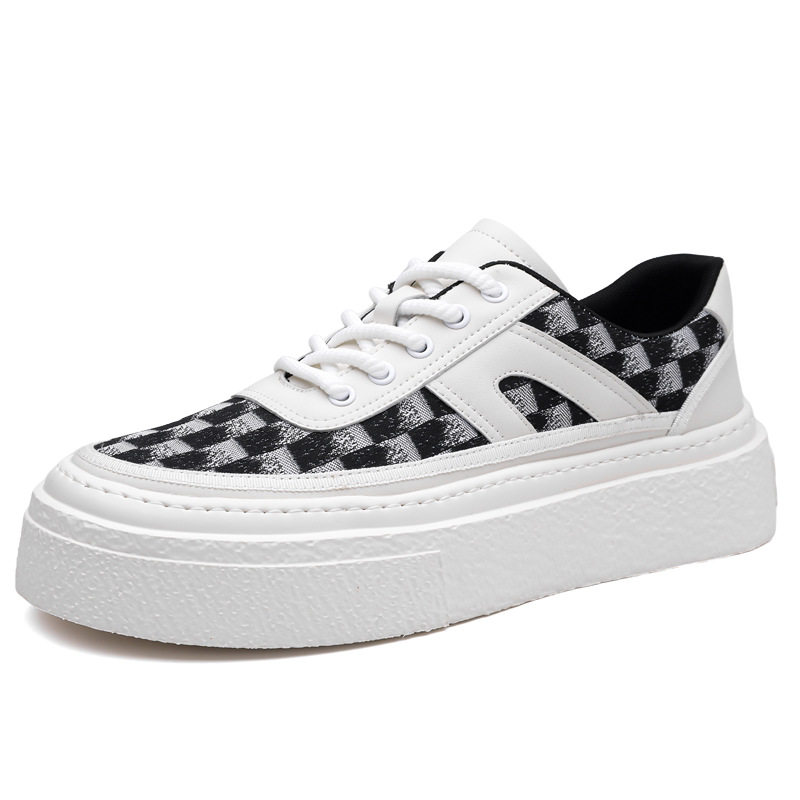 Giày thể thao đế dày nam kiểu mới, giày sneaker đơn giản tăng chiều cao, gót 3-5 cm — GX2519 màu trắng, GX2519 màu đen