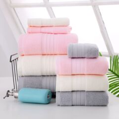 柔軟純棉方巾毛巾加厚浴巾廠家批發素色面巾禮品禮盒一件代發批發