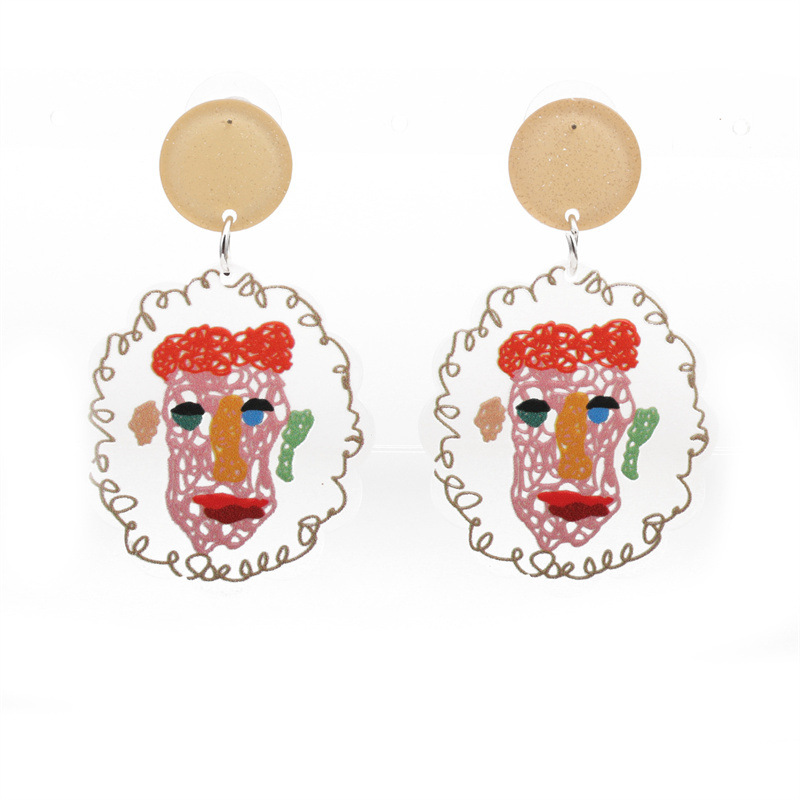 Europa y América transfronteriza verano tridimensional Shell Stud pendientes mujer acrílico pendientes Mujer