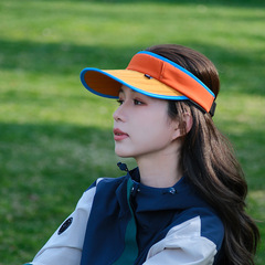 可摺疊新款兒童空頂帽女輕便防曬帽防紫外線戶外運動大童遮陽帽子