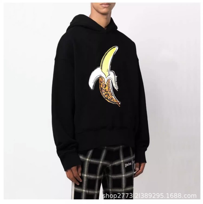 palm banana print hooded pullover sweater angels palm Angel men's and women's same loose autumn and winter hoodie fashion palm banana print hooded pullover sweater angels palm Angel men's and women's same loose autumn and winter hoodie fashion