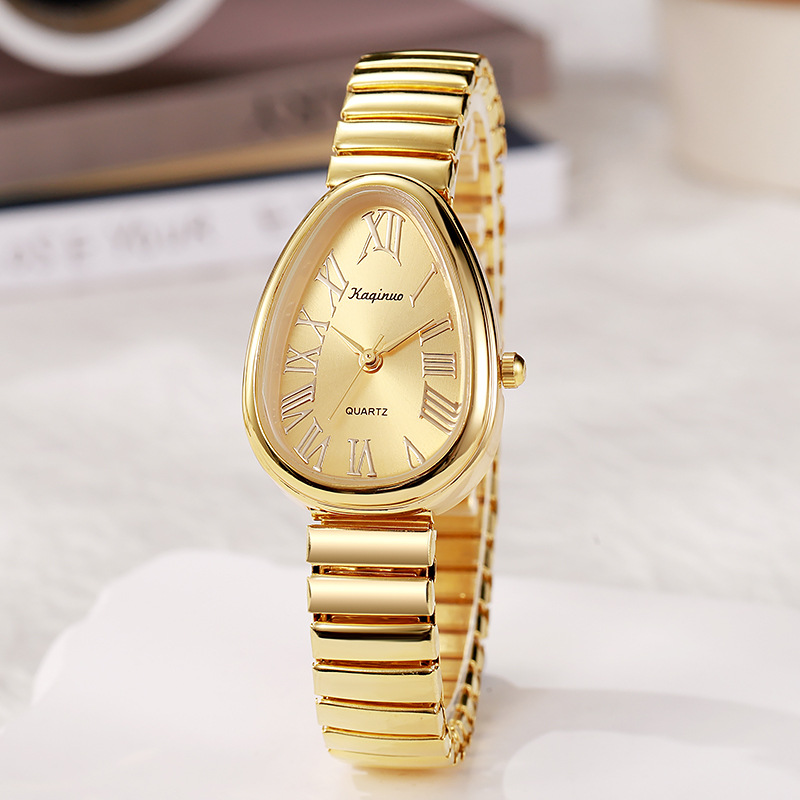 Cross-Border Popular Southeast Asian Women's Watch Women's Watch High-End Snake-Shaped Elastic Rope Strap Student Niche Simple Gold