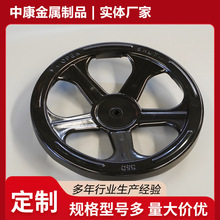 加厚钢板冲压圆形阀门手轮内四方六方圆孔带顶丝键槽圆管焊接