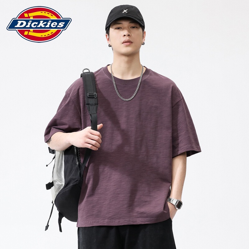 Dickies Special Edition Bamboo Cotton Summer Round Neck Short-Sleeved T-Shirt Men's Pure Color Loose Half-Sleeved Japanese Style T-Shirt Dickies Special Edition Bamboo Cotton Summer Round Neck Short-Sleeved T-Shirt Men's Pure Color Loose Half-Sleeved Japanese Style T-Shirt