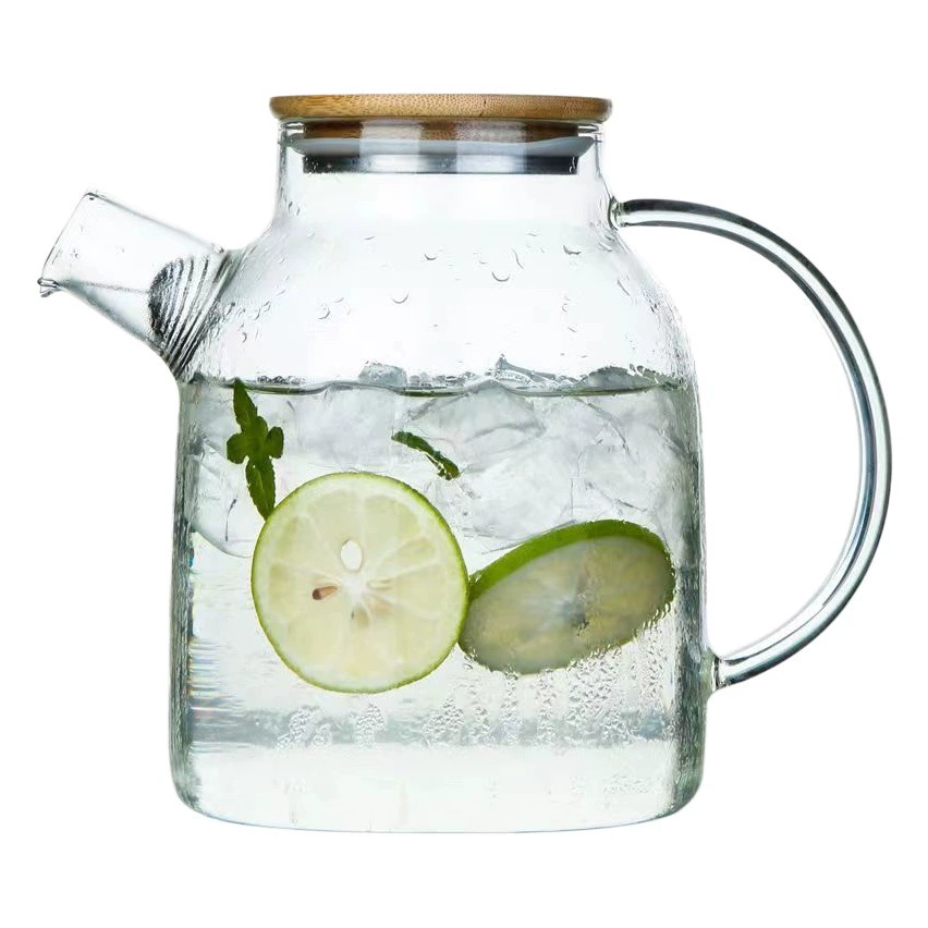 Бамбуковая крышка горшок для сока бытовой высокий боросиликатный холодный Чайник электрическая керамическая плита нагревательный цветочный чайник прозрачный стеклянный холодный чайник