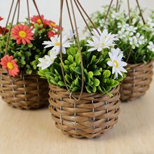 编织吊篮仿真绿植藤篮仿真花篮家居装饰品仿真工艺品源头工厂