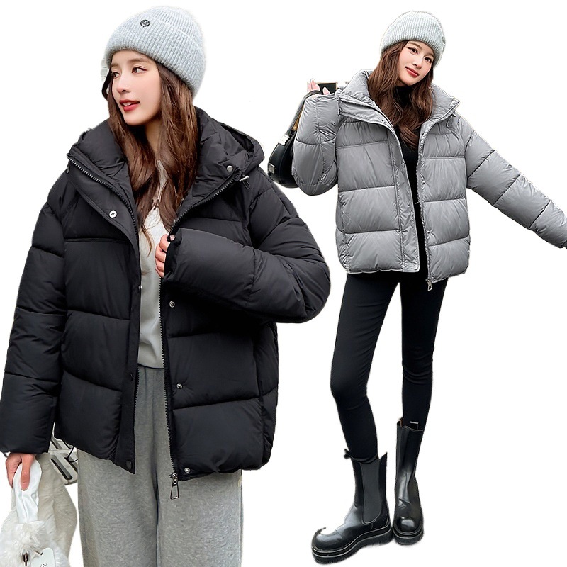 Europa alojamiento de algodón encapuchado grueso ropa de pan de invierno de mujeres nuevos estudiantes ropa de algodón cálida casual abrigo de algodón image 5