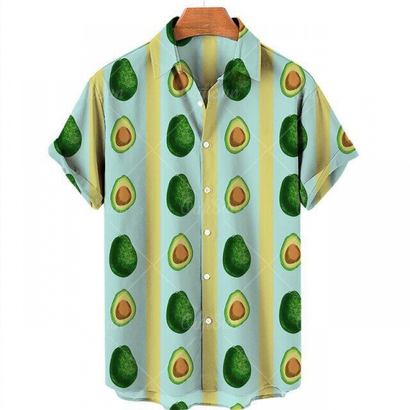 Cross-Border E-Commerce Hot-Selling Summer 3D Fruit Element Men's Short-Sleeve Hawaiian Shirt in Europe and America, Custom-Made from Provided Images Cross-Border E-Commerce Hot-Selling Summer 3D Fruit Element Men's Short-Sleeve Hawaiian Shirt in Europe and America, Custom-Made from Provided Images