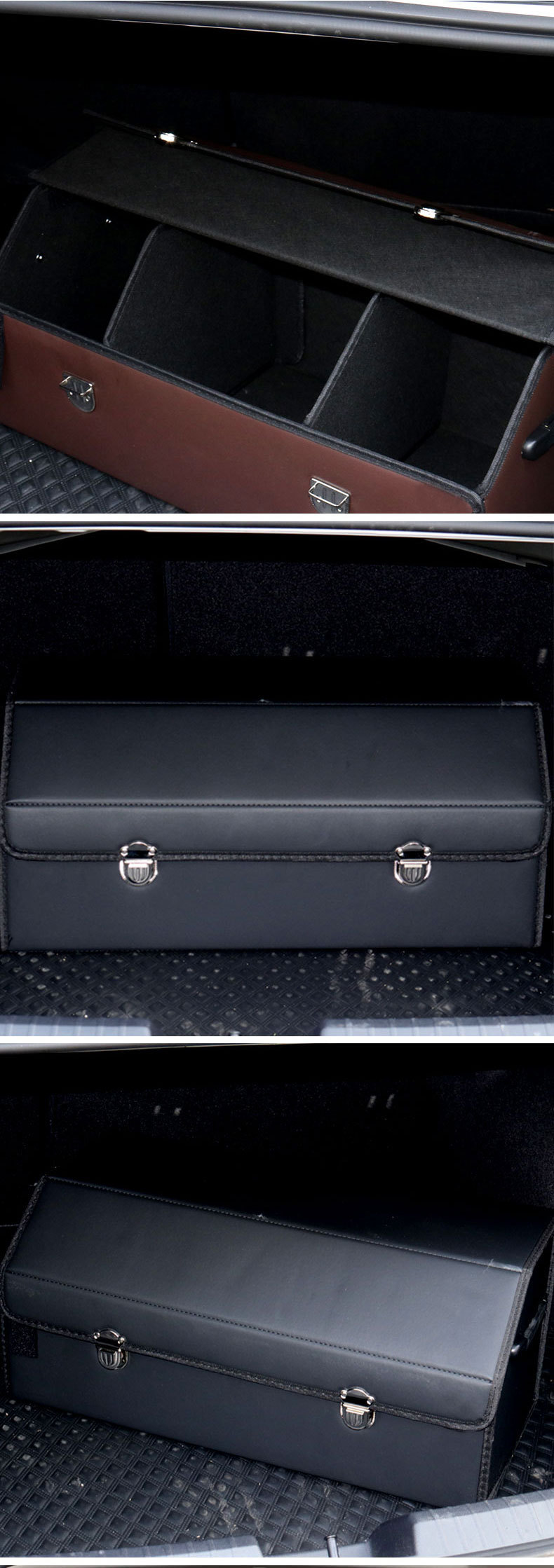 Car Accessories Trunk Storage Box Car Leather Storage Box Multifunctional Folding Car Interior Decoration Storage