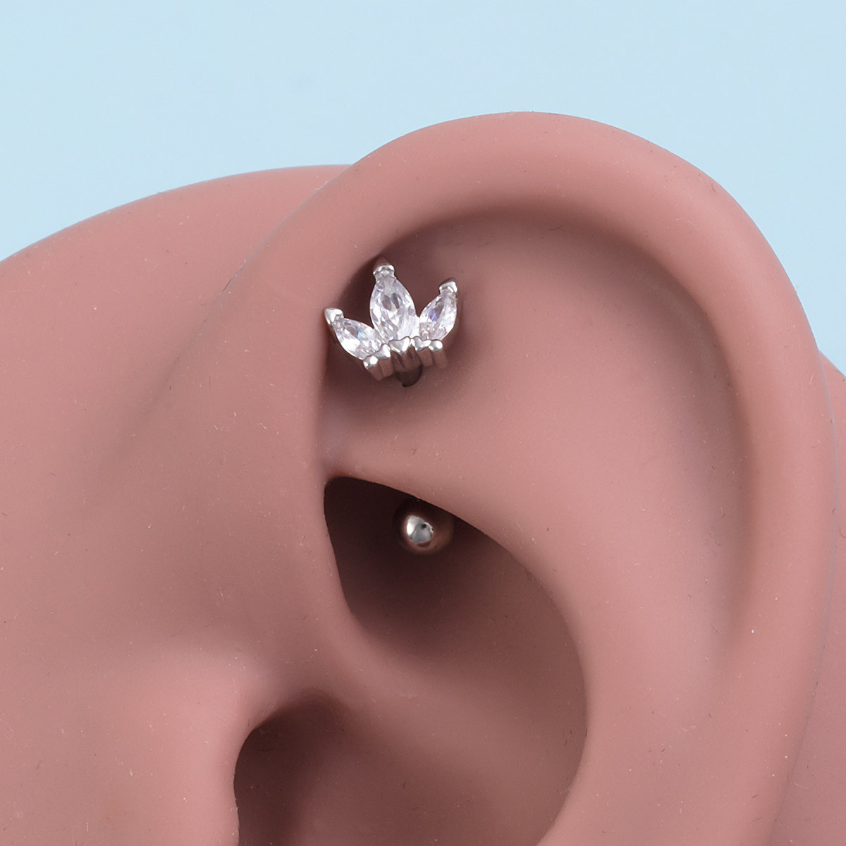 Piercing nombril en acier inoxydable avec papillon en zircon_voghion.com