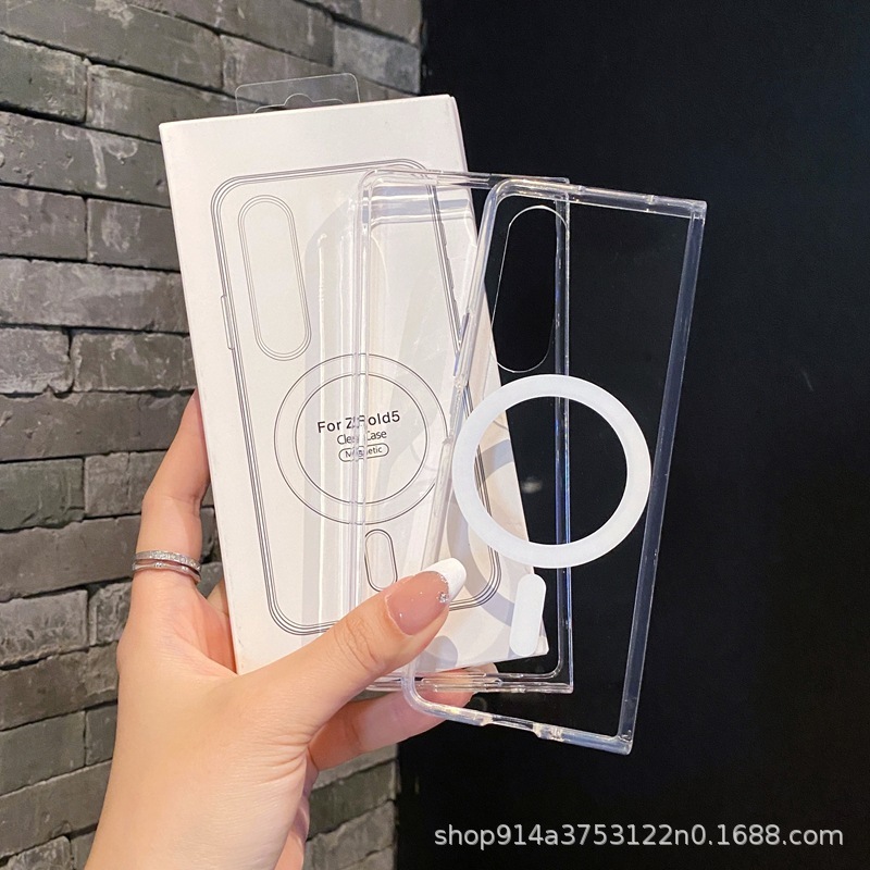 SAM Samsung Z Flip7 磁気電話ケース MagSafe 折りたたみ透明 Z Fold5 落下防止保護カバーに適しています。|undefined