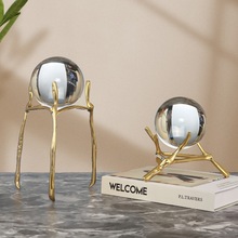 轻奢纯铜水晶球摆件北欧客厅书房柜桌面酒柜家居现代风装饰品玄关