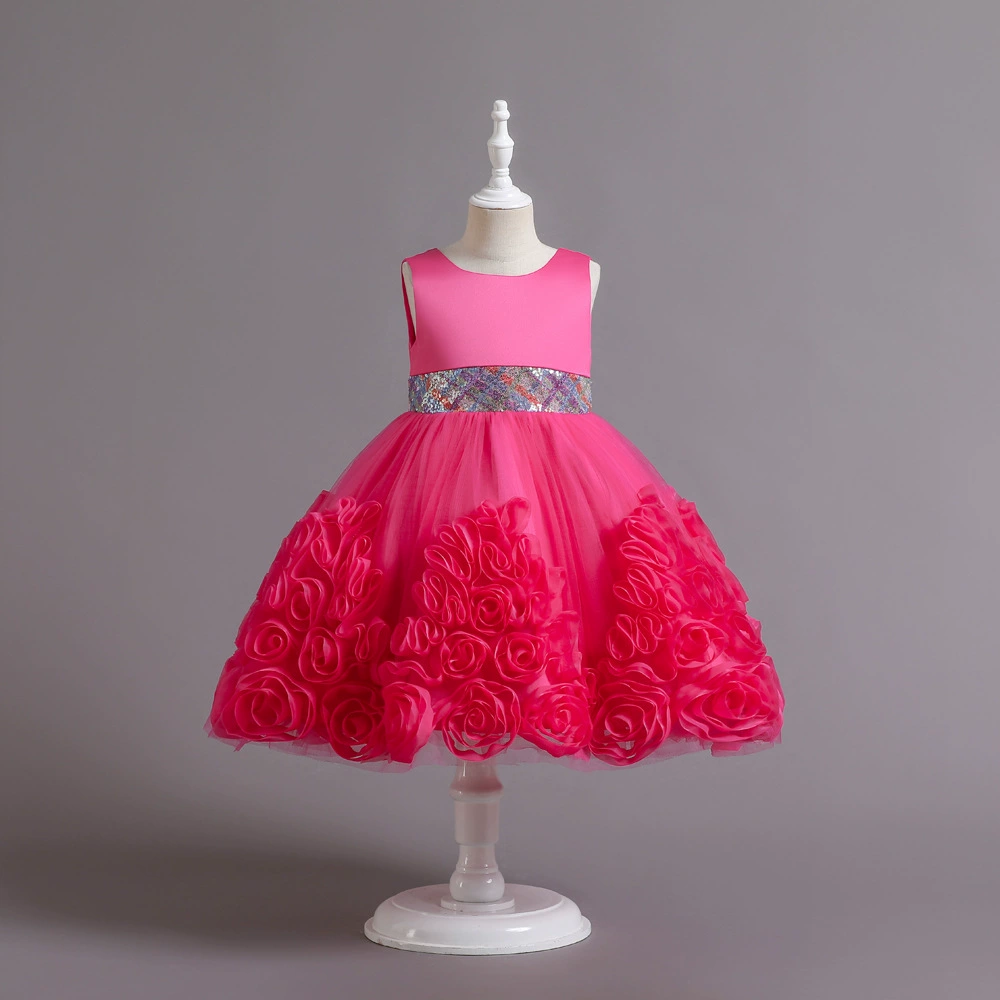 Small princess costume, evening dress, suit, flowered, tulle