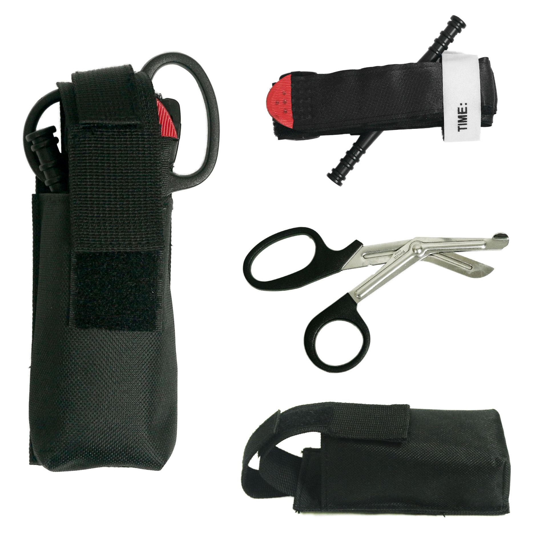 GATO de combate táctico torniquete + sistema MOLLE Kit Médico + Pequeño Táctico EMT médico tijeras traje