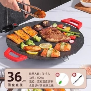ディザトーン爆型韓国式電熱焼き皿麦飯石円形多機能焼肉皿ストーブ家庭用非粘着焼き皿38|undefined