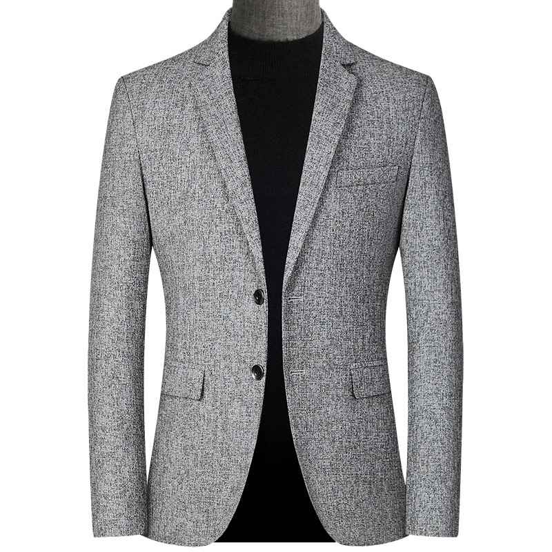 Chaqueta de Traje Casual para Hombre de Mediana Edad, Primavera-Otoño 2025, Chaqueta de Negocios, Traje de una Pieza, Corte Entallado, Chaqueta Moderna para Hombre