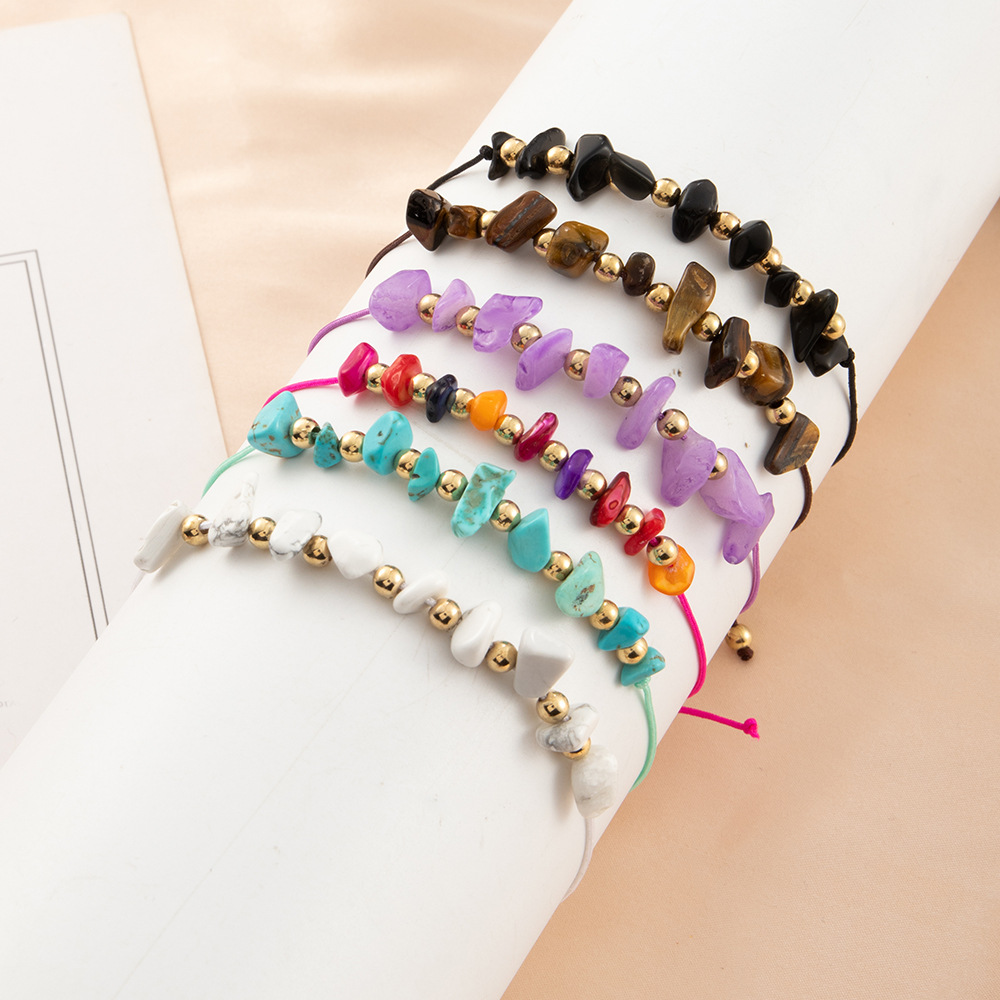 Bohemian Style Color Retractable Special-shaped Stone Beaded Bracelet display picture 3