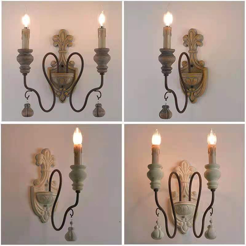 American Country French Pastoral Retro Old Wall Lamp Living Room Dining Room Bedroom Corridor Staircase Mounted Lamps American Country French Pastoral Retro Old Wall Lamp Living Room Dining Room Bedroom Corridor Staircase Mounted Lamps