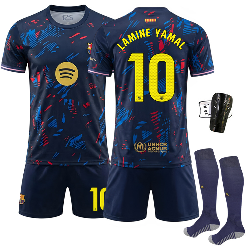 2627 Barcelona new commemorative edition football jersey No. 19 Yamal, No. 9 Lewandowski, No. 10 Messi Barcelona special edition jersey