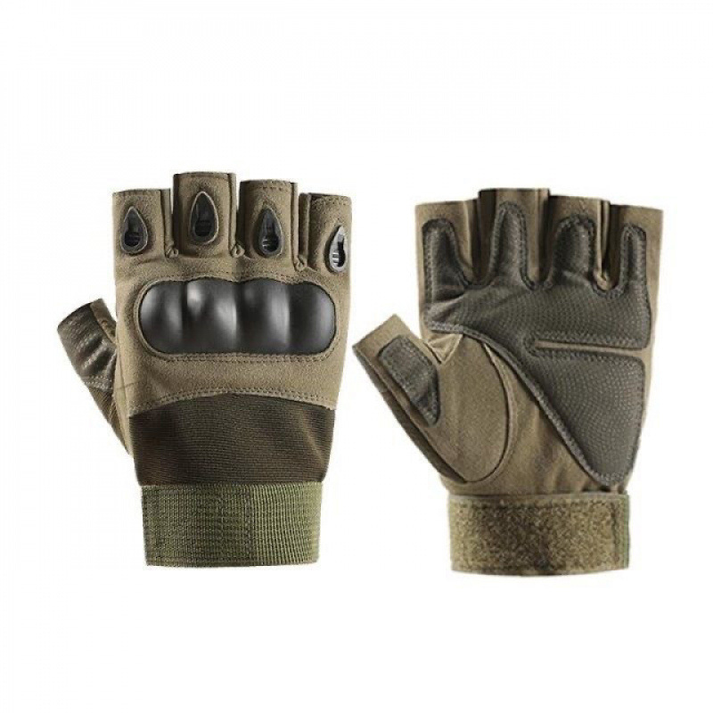 Guantes tácticos de lucha de medio dedo para hombres con cojín de cáscara dura antideslizante equipo de ejercicios físicos de motocicleta de medio corte